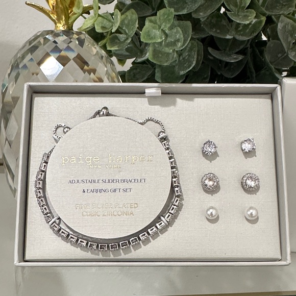 paige harper new york Jewelry - Sterling Silver Bracelet and Earring Set